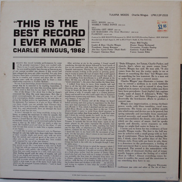 Charles Mingus - Tijuana Moods | RCA Victor (LSP-2533) - 2