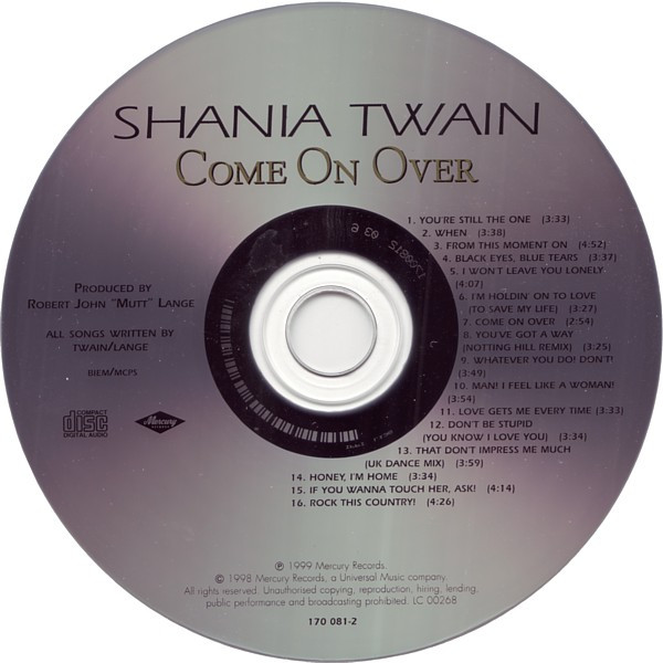 Shania Twain - Come On Over | Mercury (170 081-2) - 3