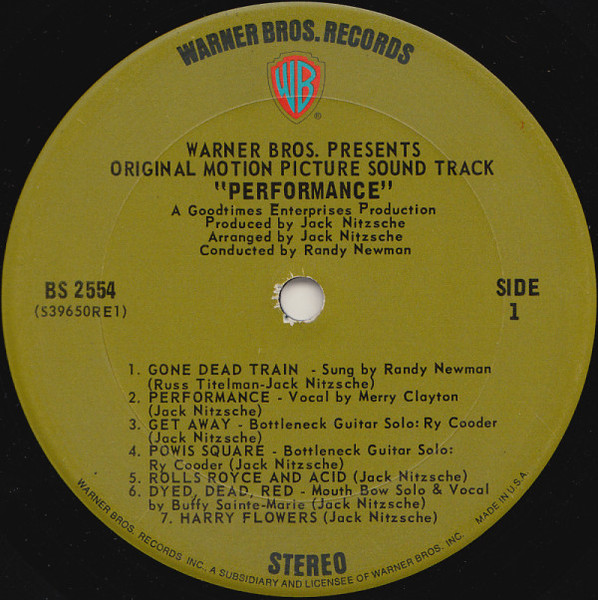 Various - Performance: Original Motion Picture Sound Track | Warner Bros. Records (BS 2554) - 3 Various - Performance: Original Motion Picture Sound Track | Warner Bros. Records (BS 2554) - 3