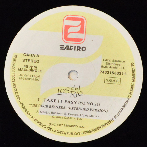 Los Del Rio - Take It Easy (Yo No Sé) | Zafiro (74321 533311) - 2