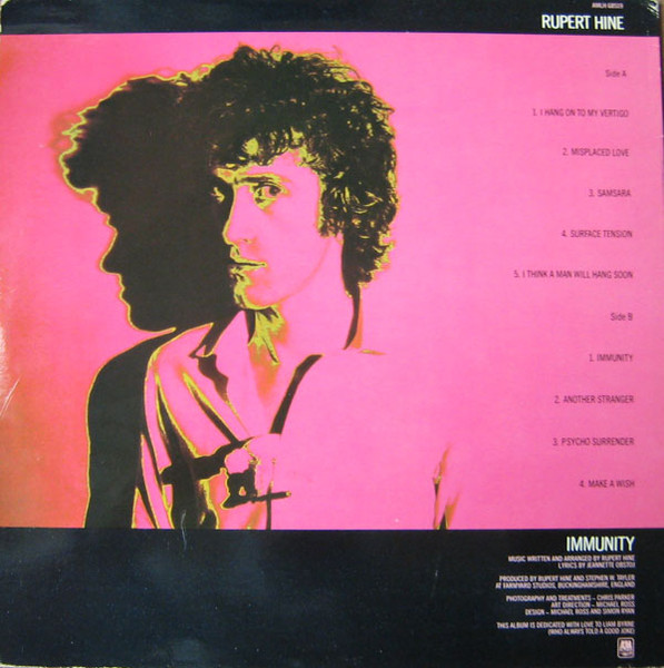 Rupert Hine - Immunity | A&M Records (AMLH 68519) - 2 Rupert Hine - Immunity | A&M Records (AMLH 68519) - 2