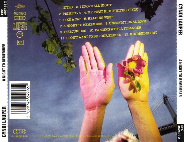 Cyndi Lauper - A Night To Remember | Epic (EPC 462499 2) - 2
