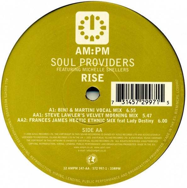 Soul Providers Featuring Michelle Shellers - Rise | AM:PM (12 AMPM 147) - main Soul Providers Featuring Michelle Shellers - Rise | AM:PM (12 AMPM 147) - main