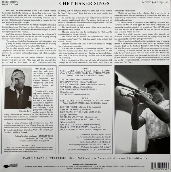 Chet Baker - Chet Baker Sings | Blue Note (B0031300-01) - 3