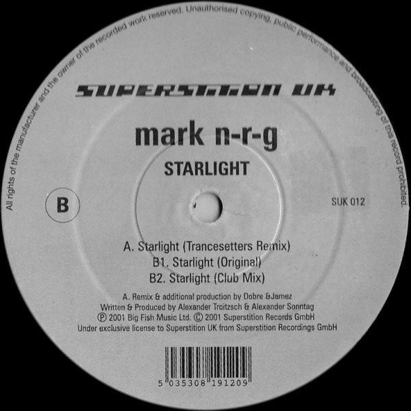Mark N-R-G - Starlight | Superstition UK (SUK 012) - main