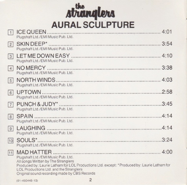 The Stranglers - Aural Sculpture | Epic (EPC 450448 2) - 2