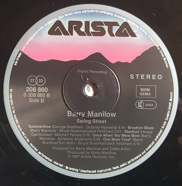 Barry Manilow - Swing Street | Arista (208 860)