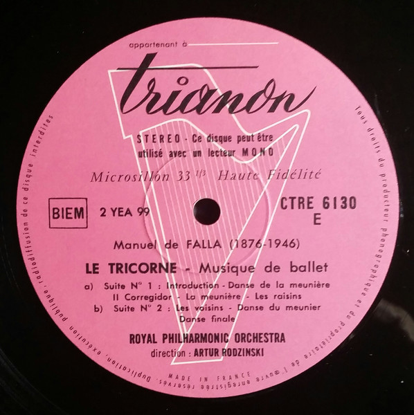 Manuel De Falla , Enrique Granados , Isaac Albéniz , Artur Rodzinski , Royal Philharmonic Orchestra - Musique Espagnole  (Le Tricorne -  Suites 1 Et 2 - Danse Rituelle Du Feu -  Andaluza - Triana - Navarra - La Fête Dieu A Séville) | Trianon (CTRE 6130) - 3