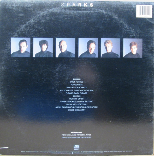 Sparks - In Outer Space | Atlantic (80055-1) - 2