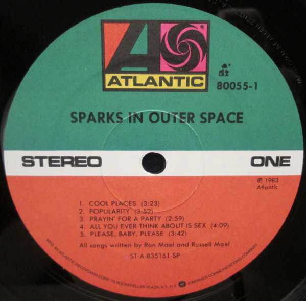 Sparks - In Outer Space | Atlantic (80055-1) - 3