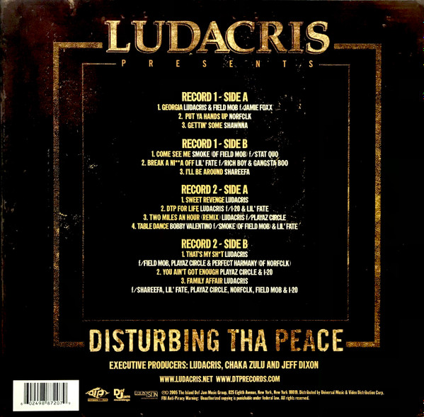 Ludacris & Disturbing Tha Peace - Ludacris Presents ... Disturbing Tha Peace | Island Def Jam Music Group (B0005786-01) - 2 Ludacris & Disturbing Tha Peace - Ludacris Presents ... Disturbing Tha Peace | Island Def Jam Music Group (B0005786-01) - 2
