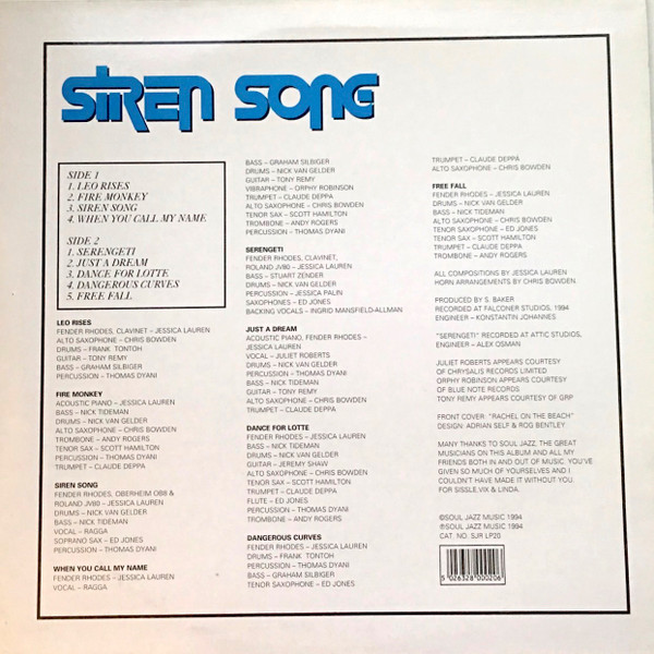 Jessica Lauren - Siren Song | Soul Jazz Records (SJR LP20) - 2 Jessica Lauren - Siren Song | Soul Jazz Records (SJR LP20) - 2