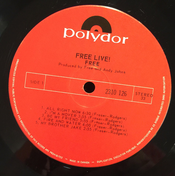 Free - Free Live | Polydor (2310 126) - 3 Free - Free Live | Polydor (2310 126) - 3