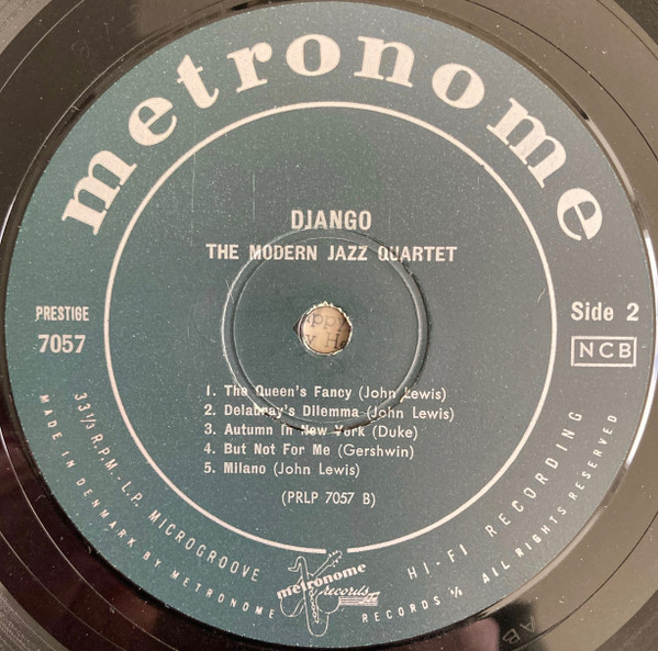 The Modern Jazz Quartet - Django | Metronome (Prestige LP 7057) - 4 The Modern Jazz Quartet - Django | Metronome (Prestige LP 7057) - 4