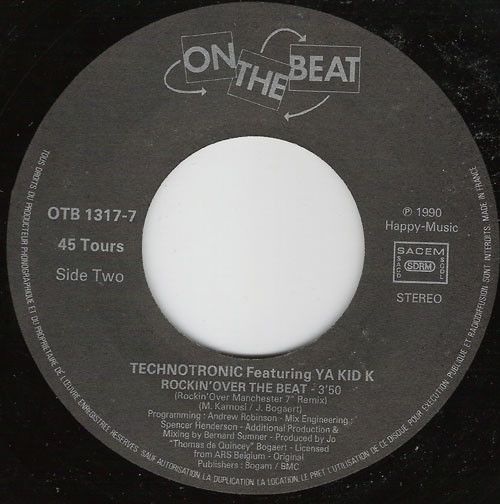 Technotronic Featuring Ya Kid K - Rockin' Over The Beat | On The Beat (OTB 1317-7) - 4