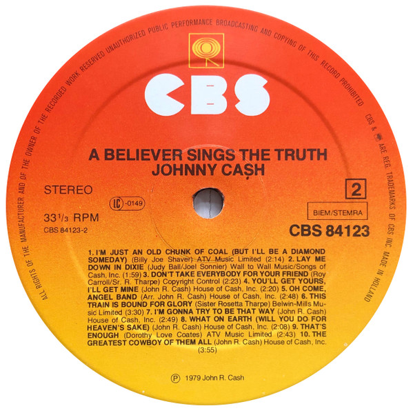 Johnny Cash - A Believer Sings The Truth | CBS (CBS 84123) - 4