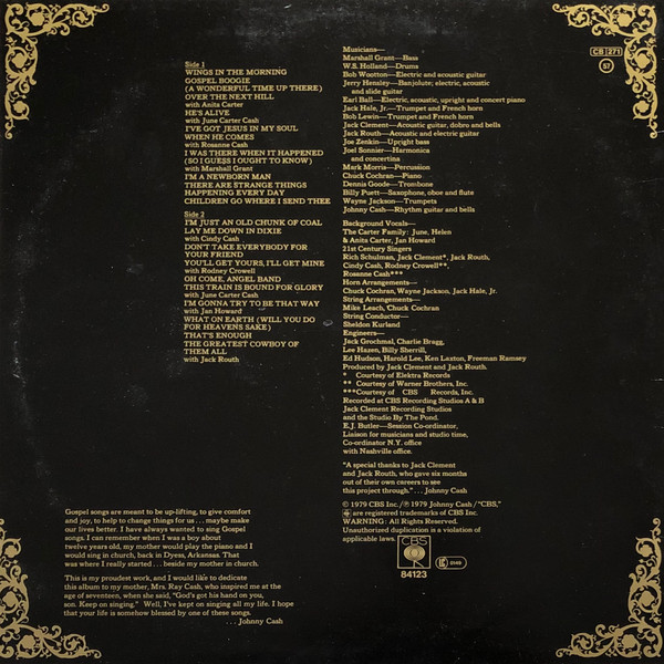Johnny Cash - A Believer Sings The Truth | CBS (CBS 84123) - 2