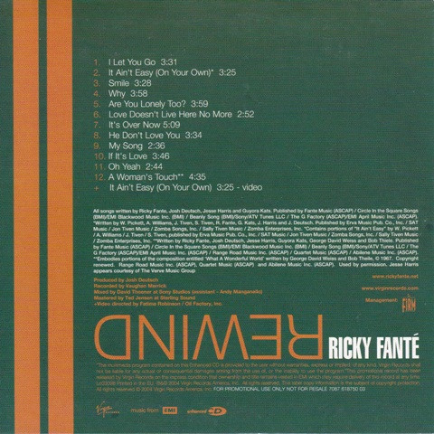 Ricky Fanté - Rewind | Virgin (7087 618750 03) - 2