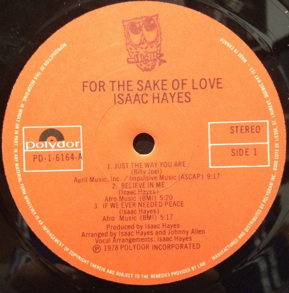 Isaac Hayes - For The Sake Of Love | Polydor (PD-1-6164) - 3