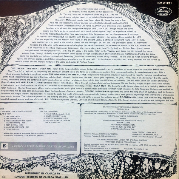 Dr. Timothy Leary - Turn On, Tune In, Drop Out (The Original Motion Picture Soundtrack) | Mercury (SR 61131) - 2 Dr. Timothy Leary - Turn On, Tune In, Drop Out (The Original Motion Picture Soundtrack) | Mercury (SR 61131) - 2