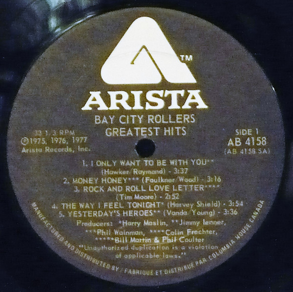 Bay City Rollers - Greatest Hits [Vinyl] | Arista (AB 4158) - 2