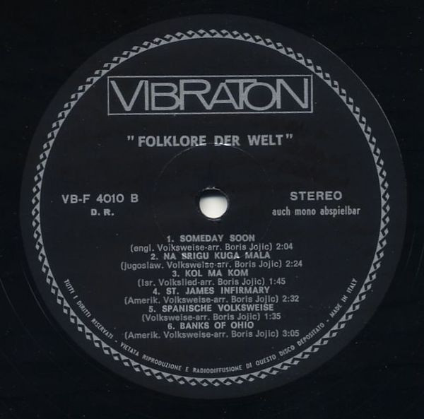 Νινή Ζαχά - Cora & Frank - Nicky & Conny - Das Bondarenko Trio - Donna Donna - Folklore Der Welt | Vibraton (VB-F 4010) - 4