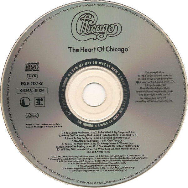 Chicago - The Heart Of Chicago | Reprise Records (926 107-2) - 3