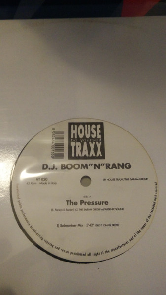 DJ Boom"N"Rang - The Pressure | House Traxx (HT 020)