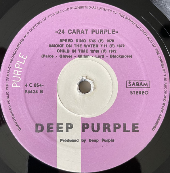 Deep Purple - 24 Carat Purple | Purple Records (4C 054-96424) - 3 Deep Purple - 24 Carat Purple | Purple Records (4C 054-96424) - 3