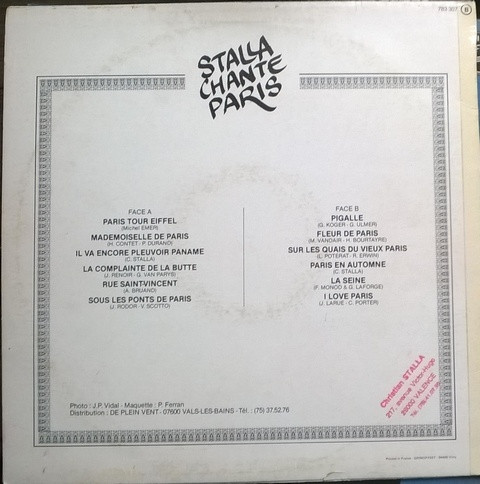 Christian Stalla - Stalla Chante Paris | De Plein Vent (783 307) - 3