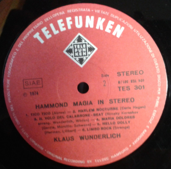 Klaus Wunderlich - Hammond Magia In Stereo | Telefunken (TES 301) - 4 Klaus Wunderlich - Hammond Magia In Stereo | Telefunken (TES 301) - 4