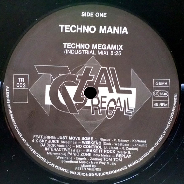 Techno Mania - The Megamix | Total Recall (TR 003) - 2