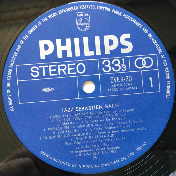 Les Swingle Singers - Jazz Sebastian Bach | Philips (EVER-20) - 2
