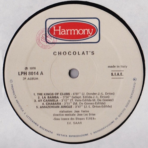 Chocolat's - Chocolat's - Volume 3 | Harmony (LPH 8014) - 3