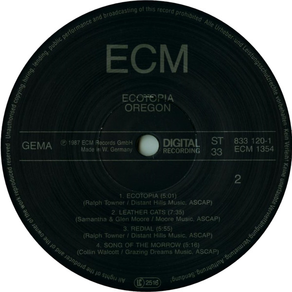 Oregon - Ecotopia | ECM Records (ECM 1354) - 4 Oregon - Ecotopia | ECM Records (ECM 1354) - 4
