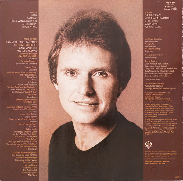 Gary Wright - The Right Place | Warner Bros. Records (WB 56877) - 2 Gary Wright - The Right Place | Warner Bros. Records (WB 56877) - 2