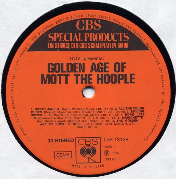 Mott The Hoople - Golden Age Of Mott The Hoople | CBS (LSP 13128) - 3