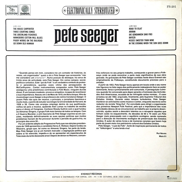 Pete Seeger - Pete Seeger | Everest Records Archive Of Folk & Jazz Music (FS-201)