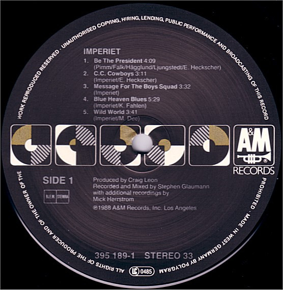 Imperiet - Imperiet | A&M Records (395 189 1) - 3