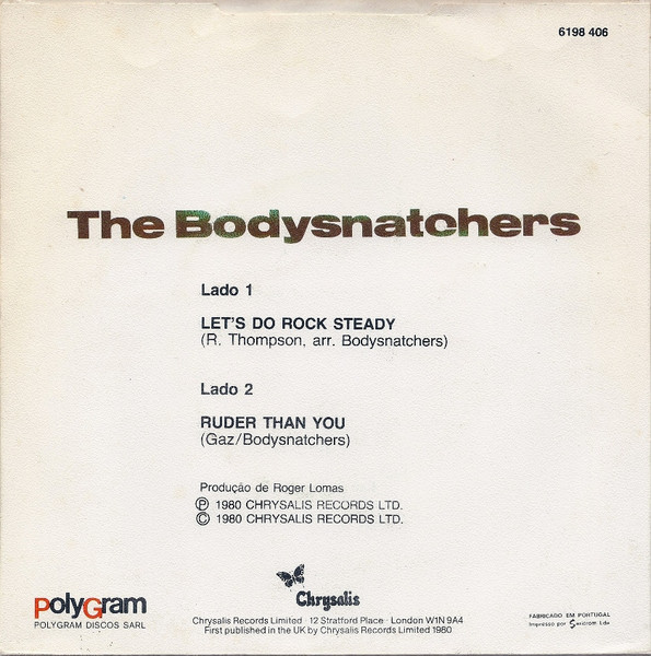 The Bodysnatchers - Let's Do Rock Steady | Chrysalis (6198 406) - 2