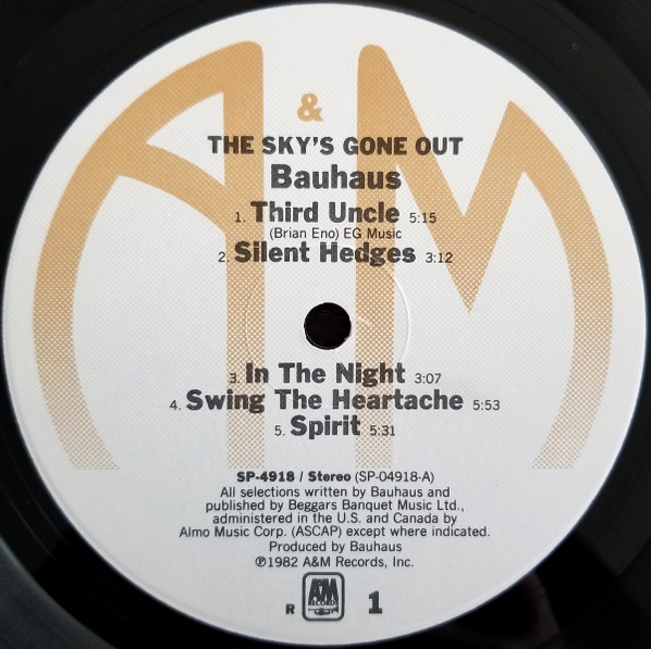 Bauhaus - The Sky's Gone Out | A&M Records (SP-4918) - 3 Bauhaus - The Sky's Gone Out | A&M Records (SP-4918) - 3