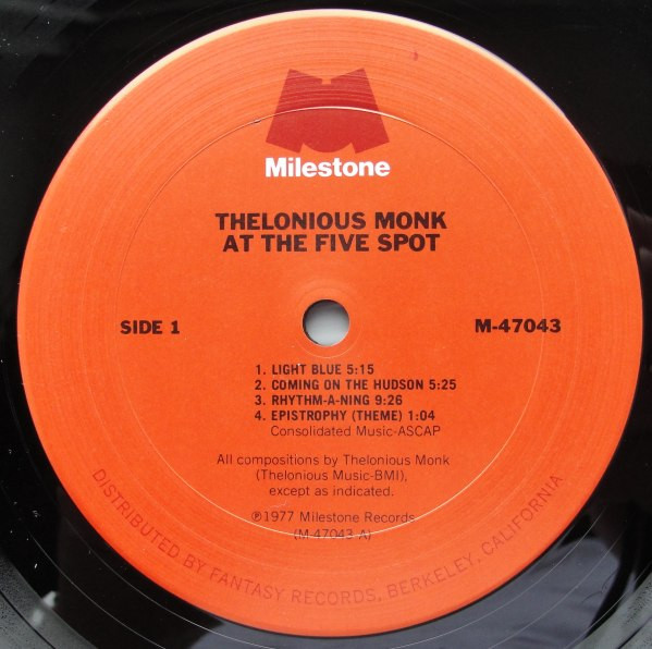 Thelonious Monk - At The Five Spot | Milestone (M-47043) - 2 Thelonious Monk - At The Five Spot | Milestone (M-47043) - 2