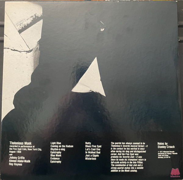 Thelonious Monk - At The Five Spot | Milestone (M-47043) - 4 Thelonious Monk - At The Five Spot | Milestone (M-47043) - 4