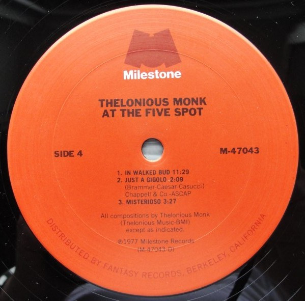 Thelonious Monk - At The Five Spot | Milestone (M-47043) - 3 Thelonious Monk - At The Five Spot | Milestone (M-47043) - 3