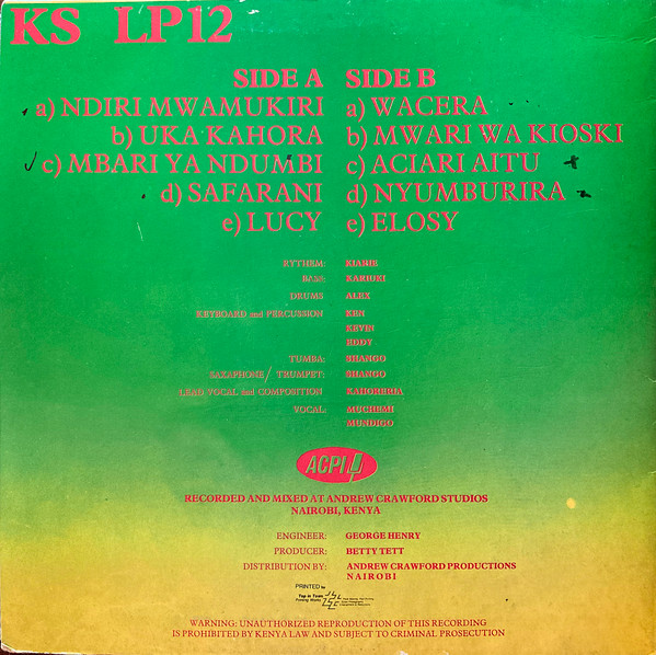 Kahoreria - Uka Kahora | Kikuyu Sounds (KSLP 12) - 2 Kahoreria - Uka Kahora | Kikuyu Sounds (KSLP 12) - 2