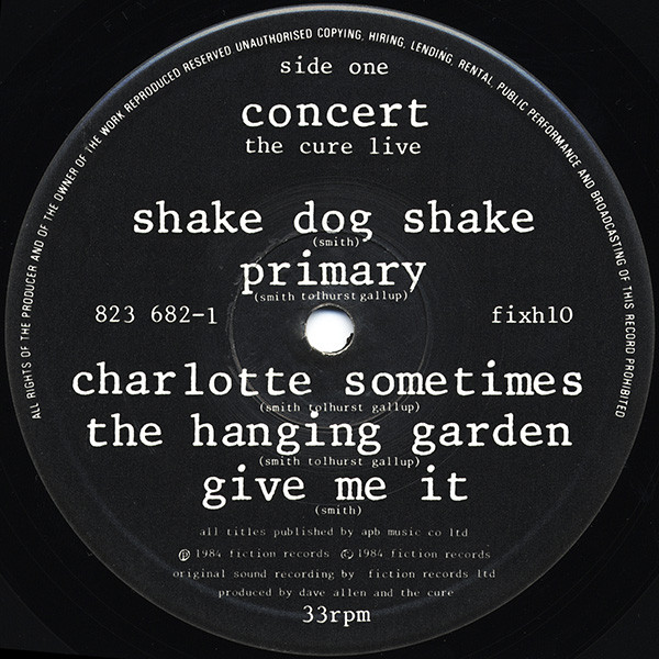 The Cure - Concert (The Cure Live) | Fiction Records (fixh10) - 3