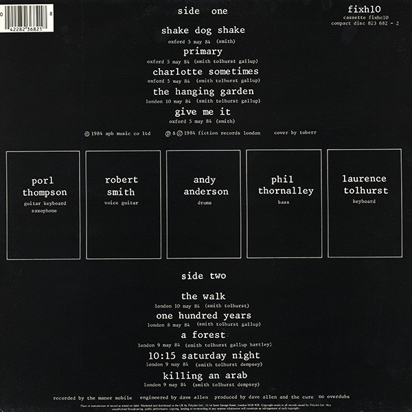 The Cure - Concert (The Cure Live) | Fiction Records (fixh10) - 2