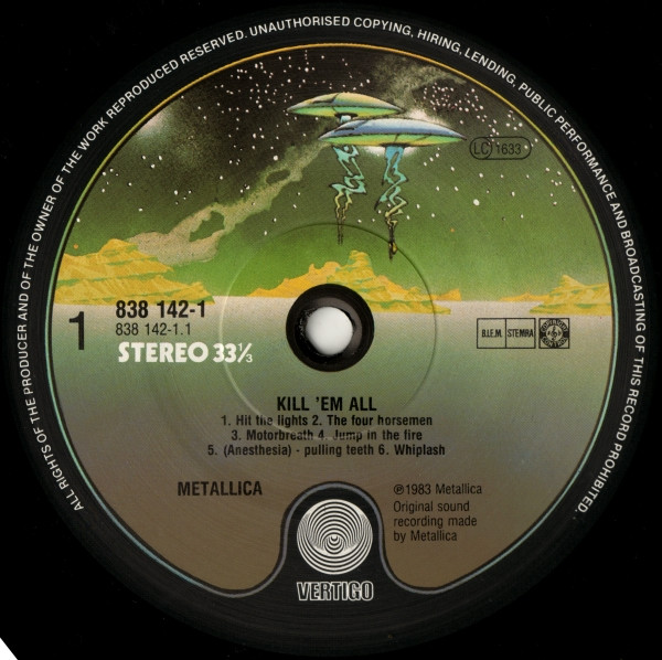 Metallica - Kill 'Em All | Vertigo (838 142-1) - 3