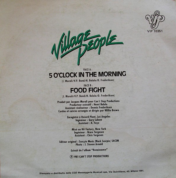 Village People - 5 O'Clock In The Morning | VIP (VIP 10351) - 2