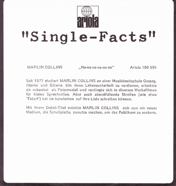 Marlin Collins - Na-Na-Na-Na-Na-Na (When They Pull The Strings) / You Are | Ariola (100 594) - 4